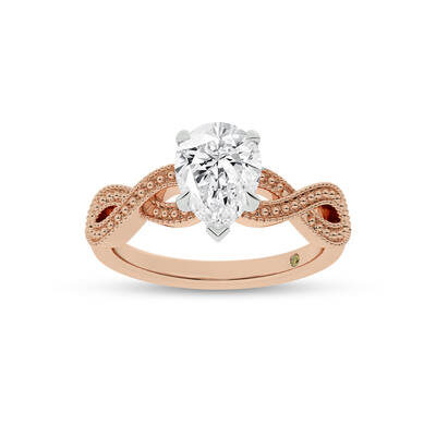 York Infinity Shank Pear Shape Lab Grown Diamond Engagement Ring | 10K Rose Gold 2 1/2 CT. TW.