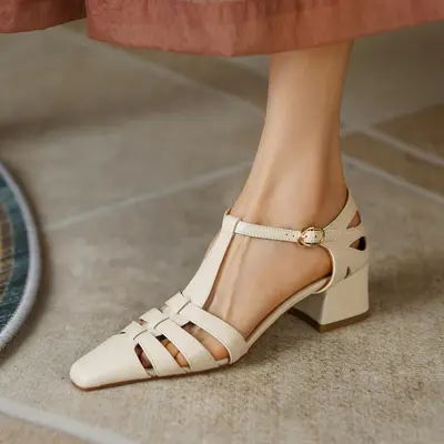CHIKO Casimira Square Toe Block Heels Pumps Shoes