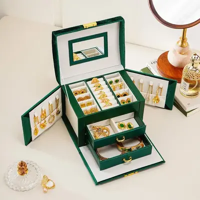 Girly Bedroom Accessories Jewelry Storage Box, 1 Count Summer Gifts, Home Multi-compartment Travel Jewelry Storage Organizer,...