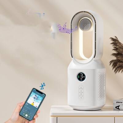 Multi-functional Lamp Bladeless Fan Bluetooth Speaker LED Night Light Mini Cooling air Conditioning For Home Office