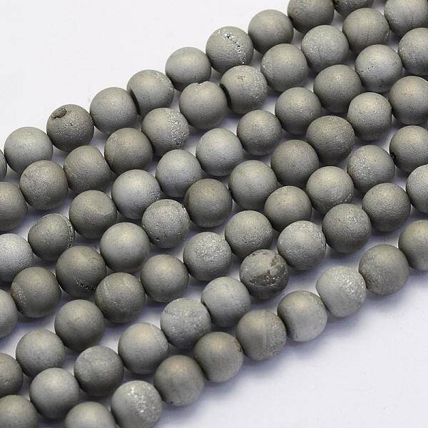 Electroplate Natural Druzy Agate Beads Strands