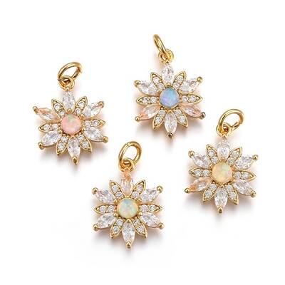 Brass Micro Pave Cubic Zirconia Pendants