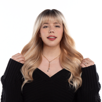 23-Inch Bronzey Blonde Ombré (Dark Roots) Gentle Waves Synthetic Wig | 【Heat Resistant】【Cap Included】 | #10 @9