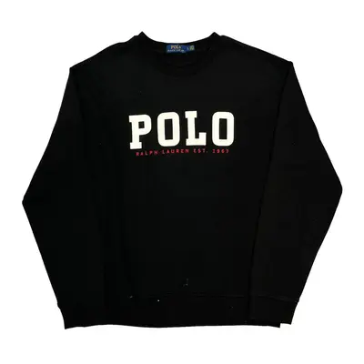 Polo By Ralph Lauren Spellout Sweatshirt - Large Black Polyester Blend