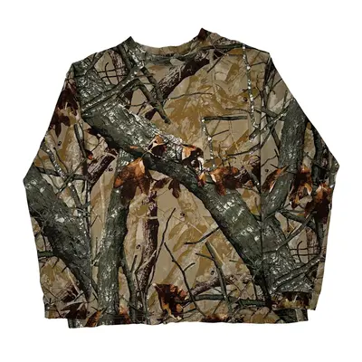 Outfitters Ridge Camo Long Sleeve T-Shirt - XL Green Cotton