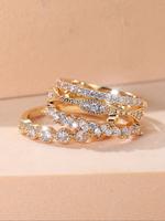 Women's Elegant Rhinestone Decorated Ring, Exquisite Trendy Ring, Fashionable Jewelry for Women As Gift for Party Decoration