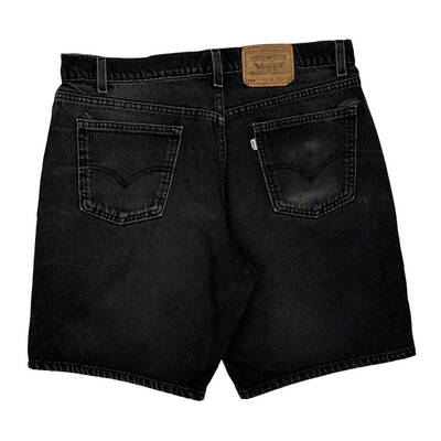 550 Relaxed Fit Levis Denim Shorts - 36W 9L Black Cotton