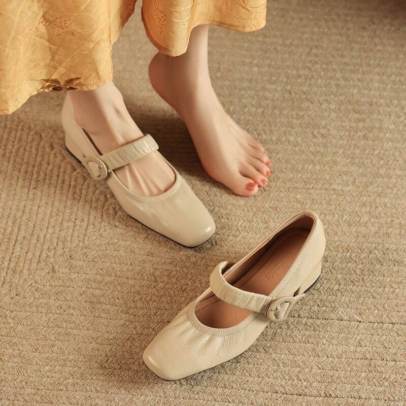CHIKO Adriane Square Toe Block Heels Mary Jane Shoes