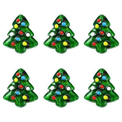 6Pcs Handmade Bumpy Glass Beads Strands