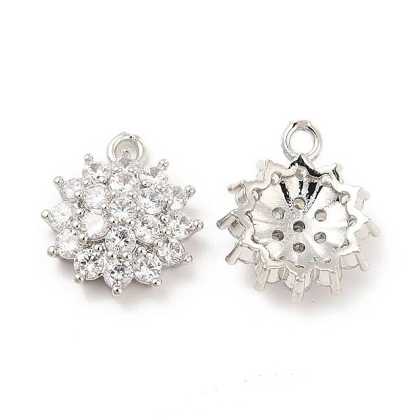 Brass Micro Pave Clear Cubic Zirconia Pendants