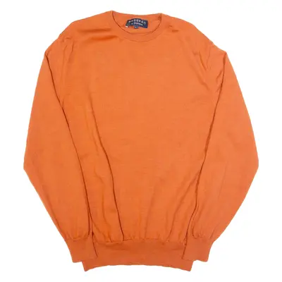 BROOKS CO BY STEPHENS Womens Jumper Orange Tight Knit Wool L