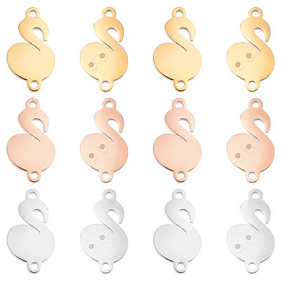 12Pcs 3 Colors 304 Stainless Steel Connector Charms