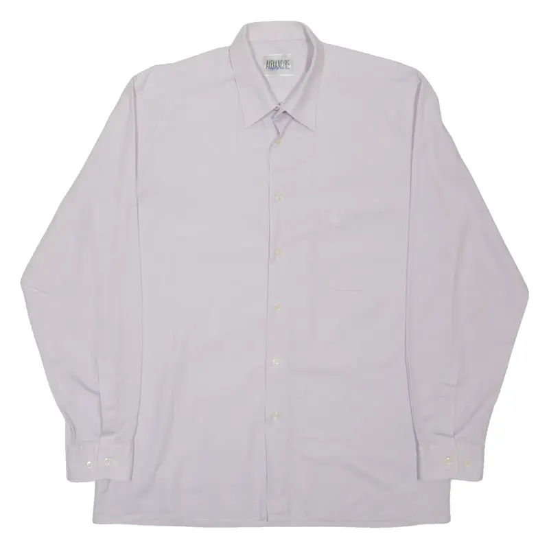 ALEXANDRE Mens Plain Shirt Purple Long Sleeve L