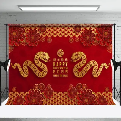 Aperturee Prosperous Snake Year 2025 Chinese New Year Celebration Backdrop - Aperturee
