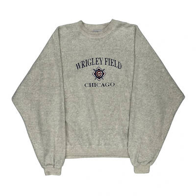 Chicago Cubs Mlb Mlb Sweatshirt - XL Grey Cotton Blend