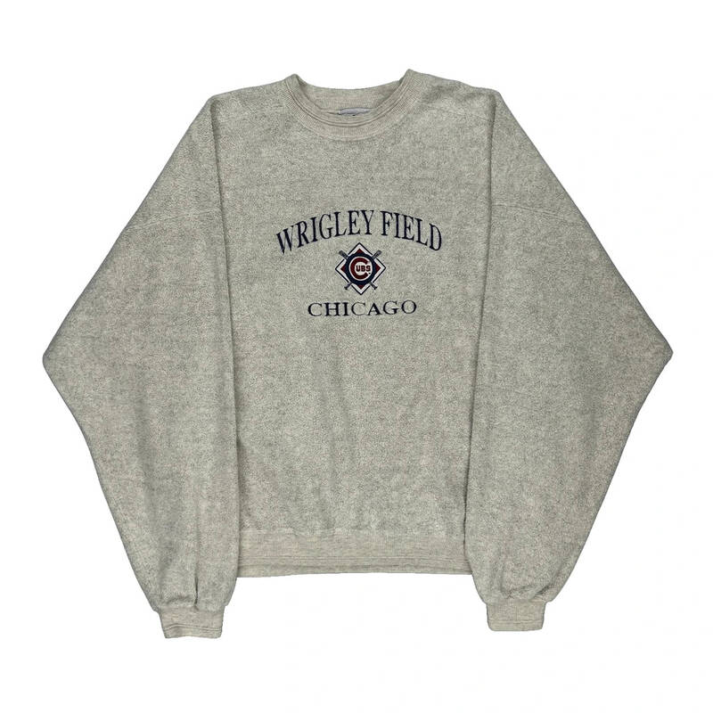 Chicago Cubs Mlb Mlb Sweatshirt - XL Grey Cotton Blend
