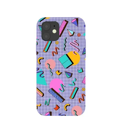 Lavender Retro Grid iPhone 12/ iPhone 12 Pro Case