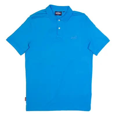 SUPERDRY Mens Polo Shirt Blue L
