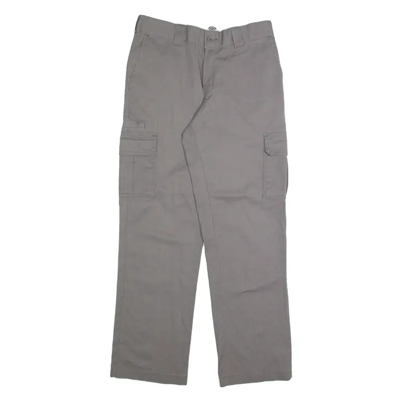 DICKIES Chino Cargo Mens Trousers Grey Regular Straight W32 L32