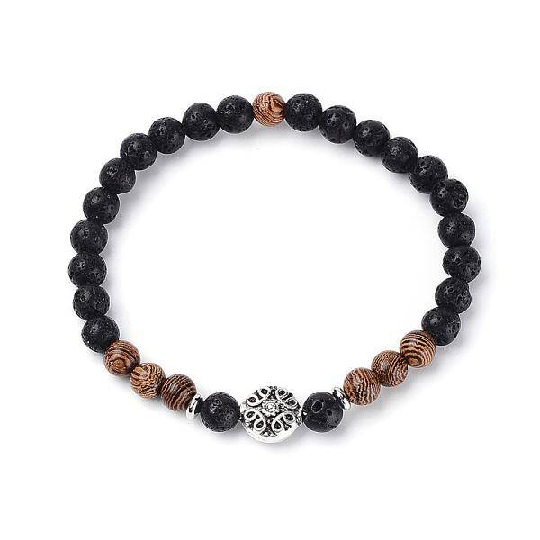 Natural Lava Rock Beads Stretch Bracelets