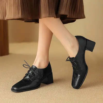 CHIKO Malia Square Toe Block Heels Oxfords Shoes