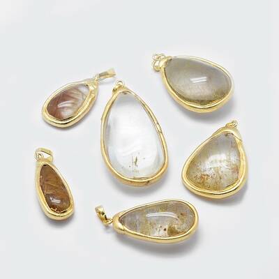 Natural Rutilated Quartz Pendants