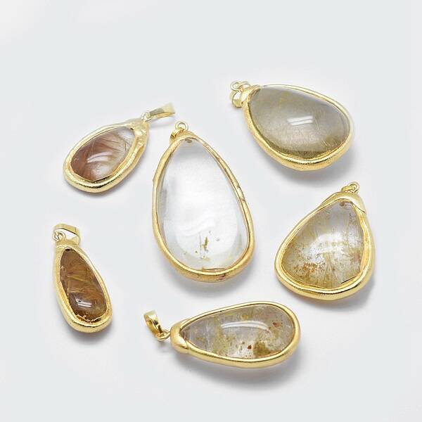 Natural Rutilated Quartz Pendants