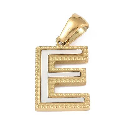 Natural White Shell Alphabet Pendants