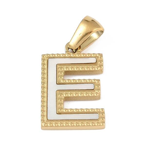 Natural White Shell Alphabet Pendants