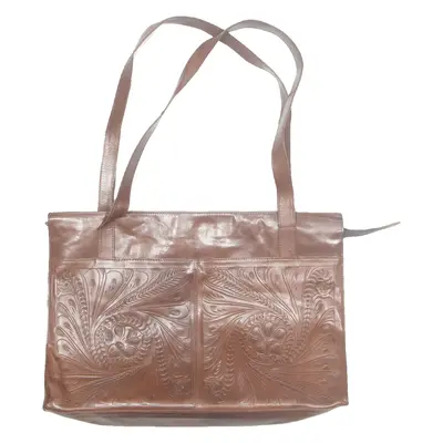 LEADERS IN LEATHER Womens Shoulder Bag Brown Leather