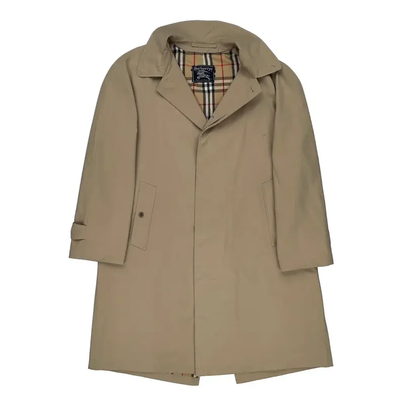Classic Design Burberry Coat - XL Beige Cotton Blend