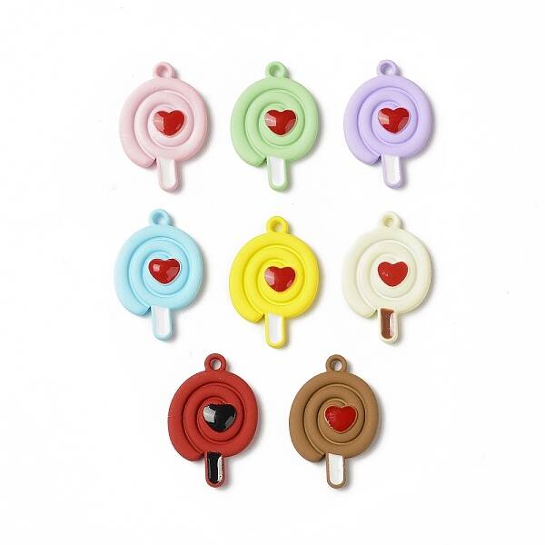 Spray Painted Alloy Pendants