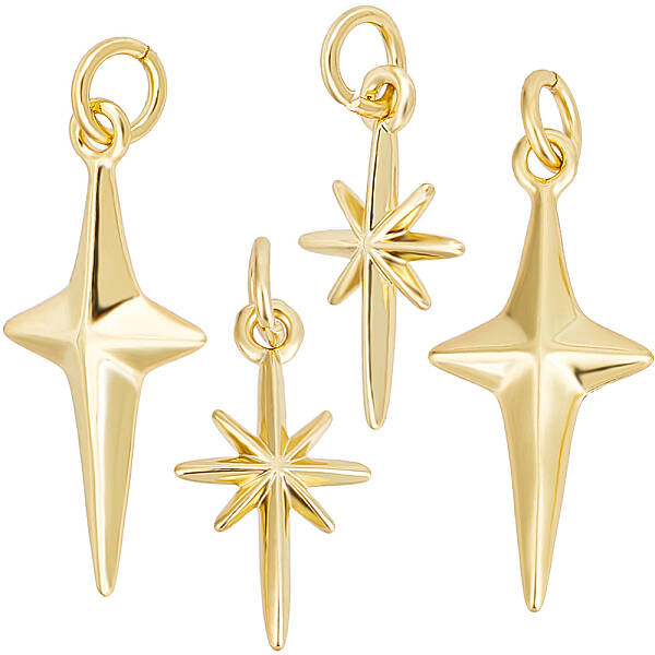 12Pcs 2 Style Brass Pendants
