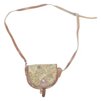 Womens Crossbody Bag Brown Leather Floral