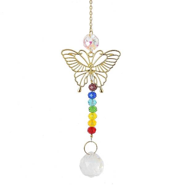 Alloy Hollow Butterfly Hanging Ornaments