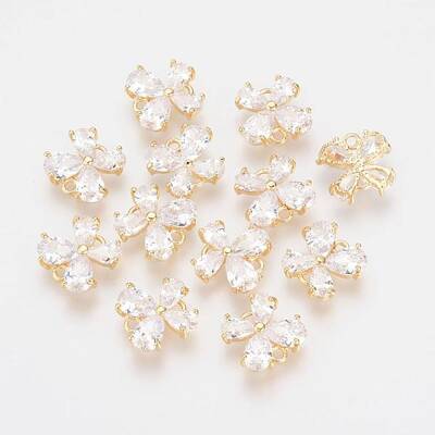 Brass Cubic Zirconia Links