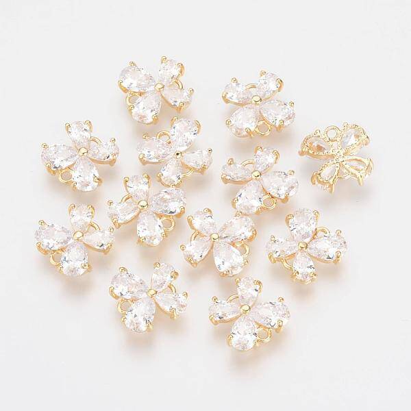 Brass Cubic Zirconia Links