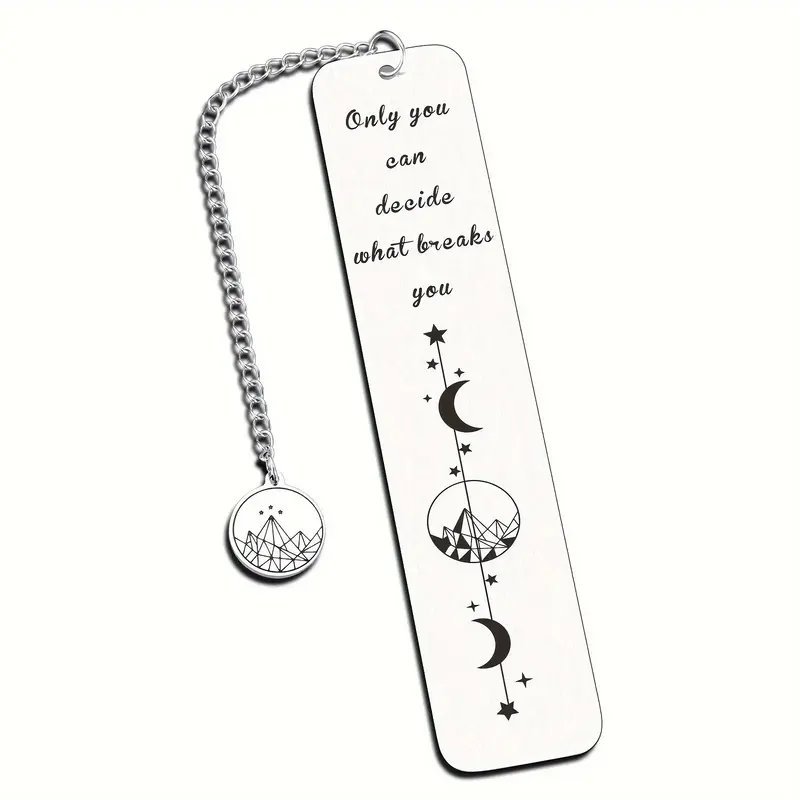 Stainless Steel Bookmark, 1 Count Funny Pattern Bookmark, Inspirational Bookmark, Gift for Book Lovers, Gift for Friend Son D...