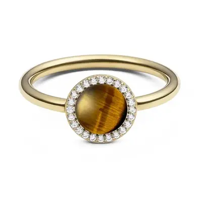 Daniel wellington Audrey DW0040122 Gold Ring with Tiger's Eye and Crystals - Circumference: 47 mm