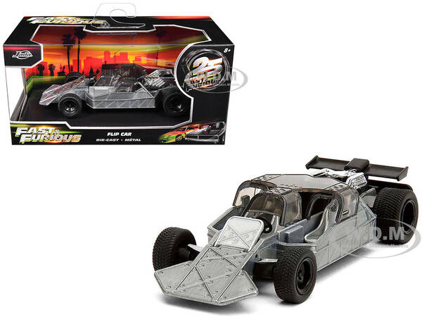 Flip Car Raw Metal Fast & Furious 6 (2013) Movie 25 Years of Fast & Furious Series 1/32 Diecast Model Car by Jada