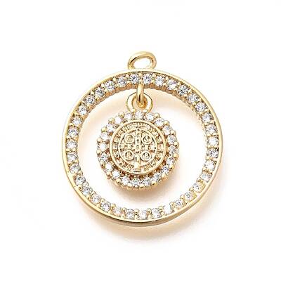 Brass Micro Pave Cubic Zirconia Pendants