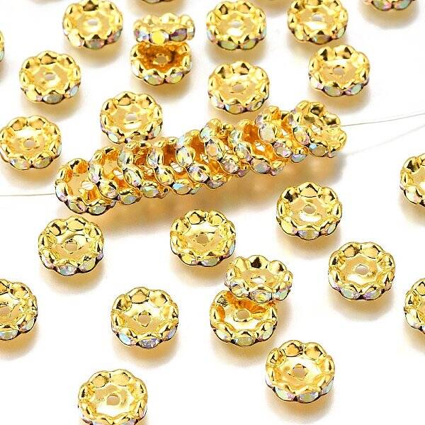 Brass Grade A Rhinestone Spacer Beads