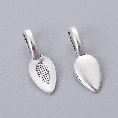 Tibetan Style Alloy Glun-on Flat Pad Bails for Pendants Making