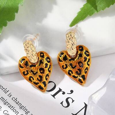 Brass Enamel Stud Earrings