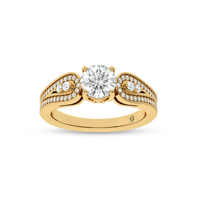 Cosma Mystical Round Lab Grown Diamond Engagement Ring | 14K Yellow Gold 4 CT. TW.