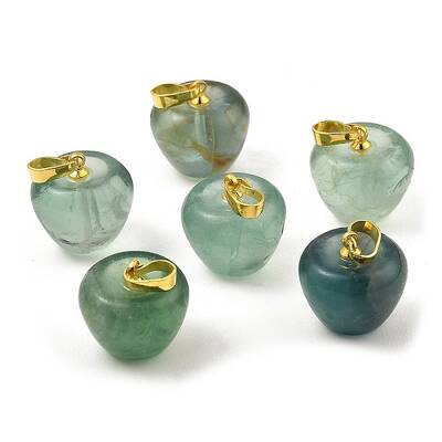 Natural Green Fluorite Teacher Apple Charms