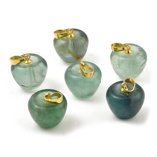 Natural Green Fluorite Teacher Apple Charms