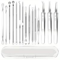 Stainless Steel Pimple Popper Tool Set, Blackhead Cleaning Tool, Professional Acne Extractor, Skin Blemish Removal Tool for F...