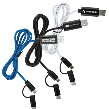 100 Promotional 3-in-1 Braided Charging Cable - Multi Device ...