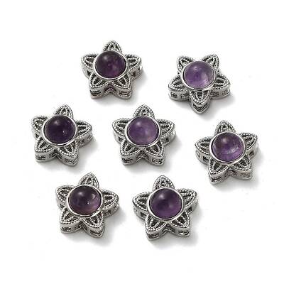 Brass Pave Natural Amethyst Multi-Strand Links